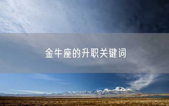 金牛座的升职关键词(图1)