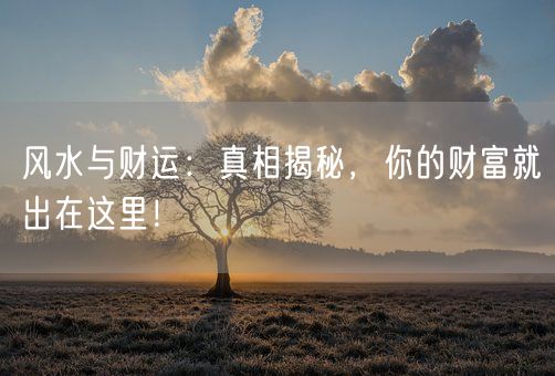 风水与财运：真相揭秘，你的财富就出在这里！(图1)