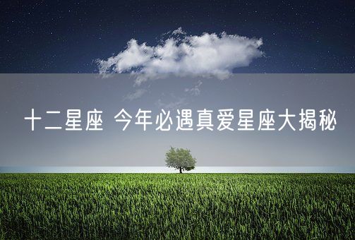 十二星座 今年必遇真爱星座大揭秘(图1)