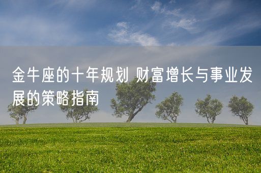 金牛座的十年规划 财富增长与事业发展的策略指南(图1)