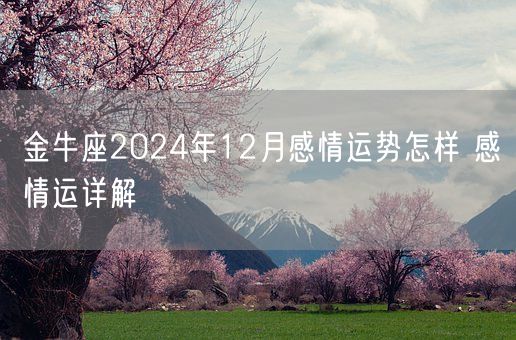 金牛座2024年12月感情运势怎样 感情运详解(图1)