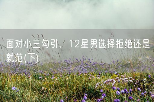 面对小三勾引，12星男选择拒绝还是就范(下)(图1)