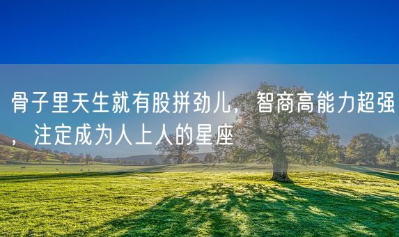 骨子里天生就有股拼劲儿，智商高能力超强，注定成为人上人的星座(图1)