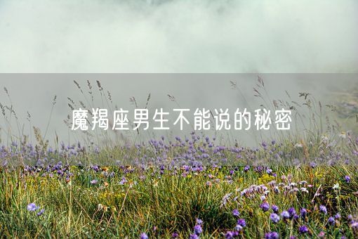 魔羯座男生不能说的秘密(图1)