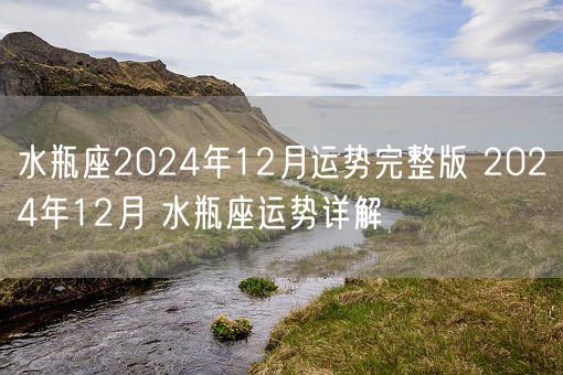 水瓶座2024年12月运势完整版 2024年12月 水瓶座运势详解(图1)