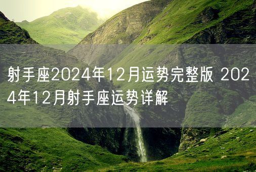 射手座2024年12月运势完整版 2024年12月射手座运势详解(图1)