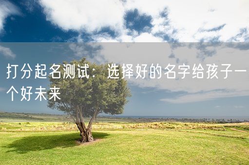 打分起名测试：选择好的名字给孩子一个好未来(图1)