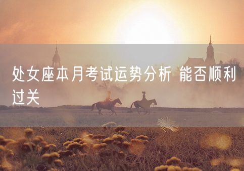 处女座本月考试运势分析 能否顺利过关(图1)