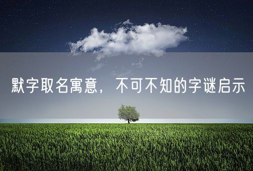 默字取名寓意，不可不知的字谜启示(图1)