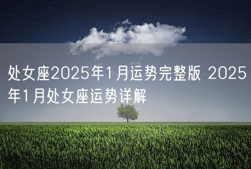 处女座2025年1月运势完整版 2025年1月处女座运势详解(图1)