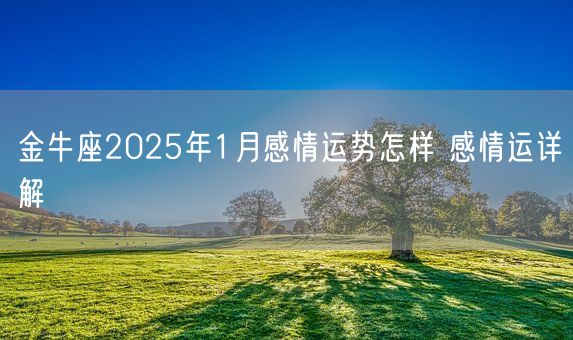 金牛座2025年1月感情运势怎样 感情运详解(图1)