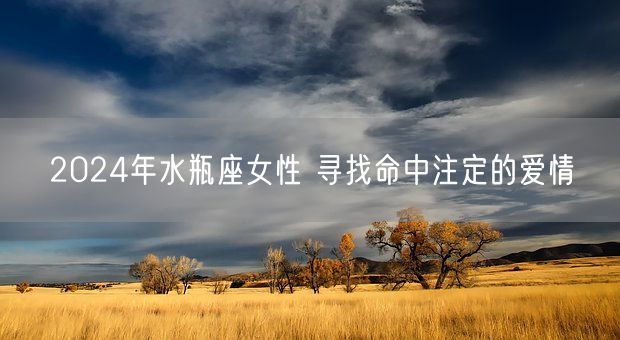 2024年水瓶座女性 寻找命中注定的爱情(图1)