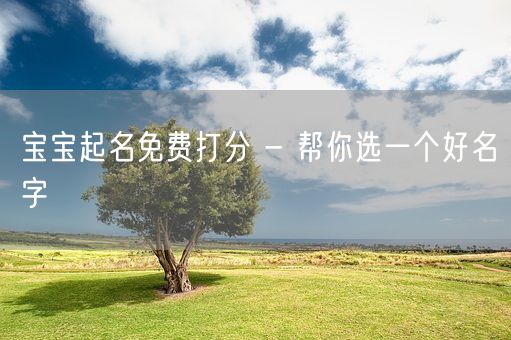 宝宝起名免费打分 - 帮你选一个好名字(图1)