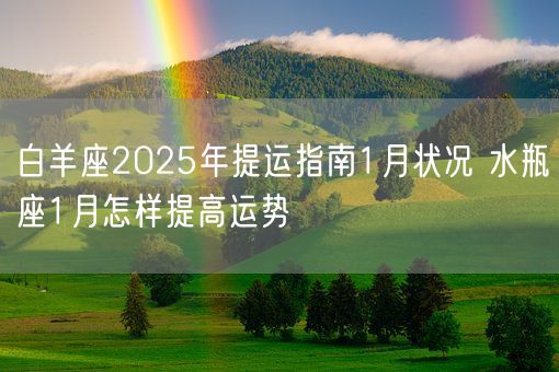 白羊座2025年提运指南1月状况 水瓶座1月怎样提高运势(图1)