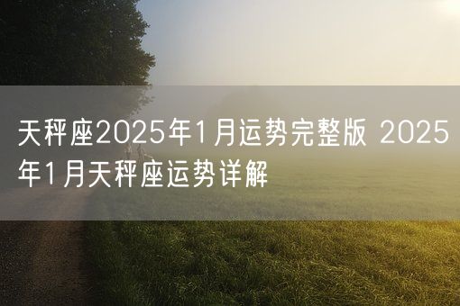 天秤座2025年1月运势完整版 2025年1月天秤座运势详解(图1)