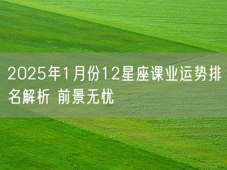 2025年1月份12星座课业运势排名解析 前景无忧(图1)
