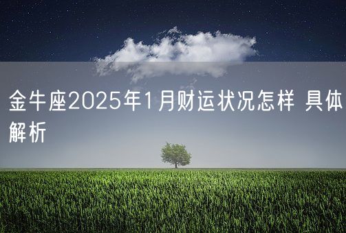 金牛座2025年1月财运状况怎样 具体解析(图1)