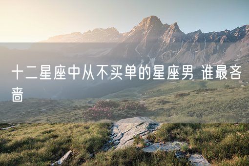 十二星座中从不买单的星座男 谁最吝啬(图1)
