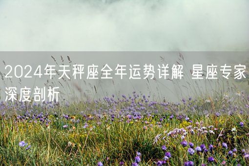 2024年天秤座全年运势详解 星座专家深度剖析(图1)