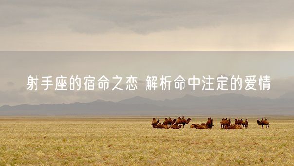 射手座的宿命之恋 解析命中注定的爱情(图1)