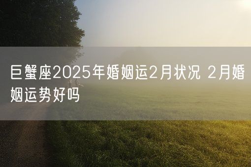巨蟹座2025年婚姻运2月状况 2月婚姻运势好吗(图1) 巨蟹座2025年婚姻运2月状况 2月婚姻运势好吗(图1)