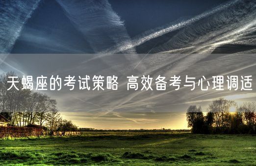 天蝎座的考试策略 高效备考与心理调适(图1)