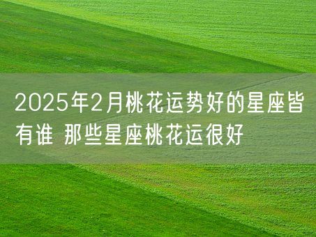 2025年2月桃花运势好的星座皆有谁 那些星座桃花运很好(图1)