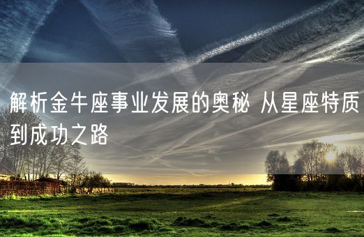 解析金牛座事业发展的奥秘 从星座特质到成功之路(图1)