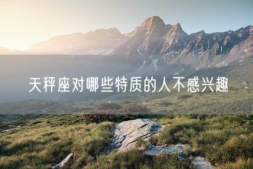 天秤座对哪些特质的人不感兴趣(图1)