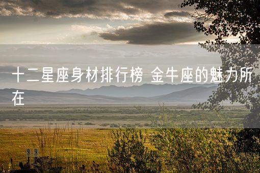 十二星座身材排行榜 金牛座的魅力所在(图1)