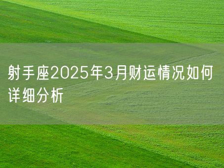 射手座2025年3月财运情况如何 详细分析(图1)