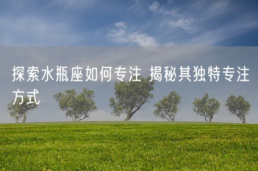 探索水瓶座如何专注 揭秘其独特专注方式(图1)