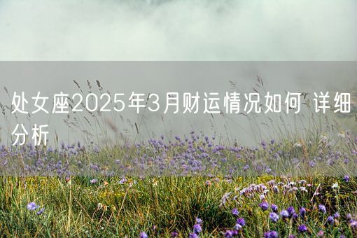 处女座2025年3月财运情况如何 详细分析(图1)