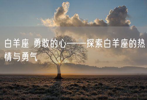 白羊座 勇敢的心——探索白羊座的热情与勇气(图1)