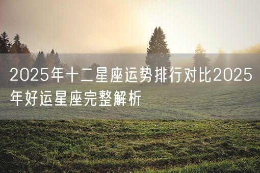 2025年十二星座运势排行对比2025年好运星座完整解析(图1)