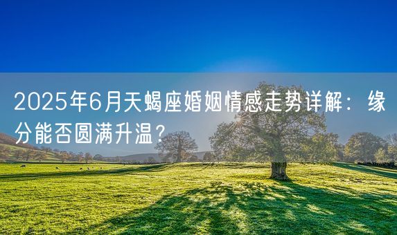 2025年6月天蝎座婚姻情感走势详解：缘分能否圆满升温？(图1)