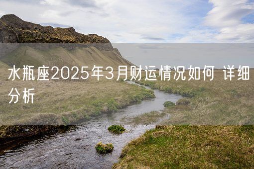 水瓶座2025年3月财运情况如何 详细分析(图1)