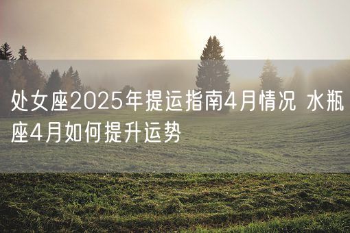 处女座2025年提运指南4月情况 水瓶座4月如何提升运势(图1)