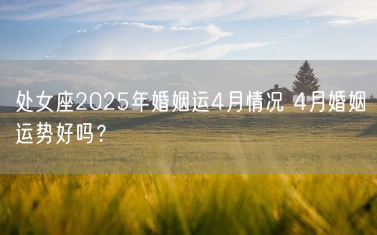 处女座2025年婚姻运4月情况 4月婚姻运势好吗？(图1)