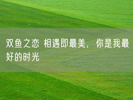 双鱼之恋 相遇即最美，你是我最好的时光(图1)