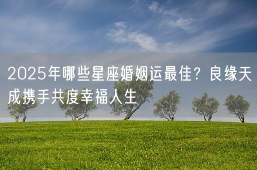2025年哪些星座婚姻运最佳？良缘天成携手共度幸福人生(图1)