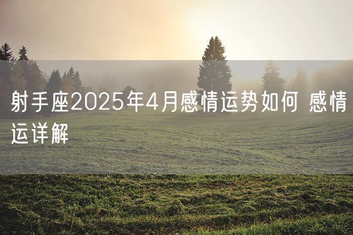 射手座2025年4月感情运势如何 感情运详解(图1)