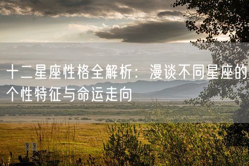 十二星座性格全解析：漫谈不同星座的个性特征与命运走向(图1)