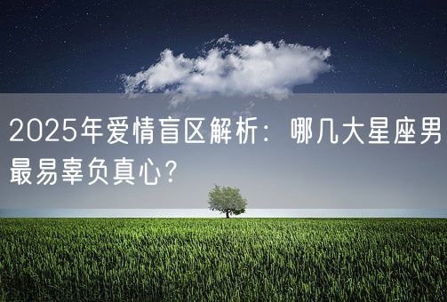 2025年爱情盲区解析：哪几大星座男最易辜负真心？(图1)