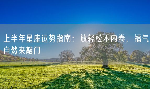 上半年星座运势指南：放轻松不内卷，福气自然来敲门(图1)