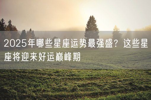 2025年哪些星座运势最强盛？这些星座将迎来好运巅峰期(图1)