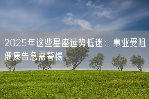 2025年这些星座运势低迷：事业受阻健康告急需警惕(图1)