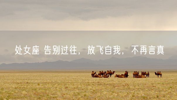 处女座 告别过往，放飞自我，不再言真(图1)