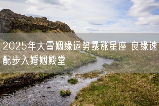 2025年大雪姻缘运势暴涨星座 良缘速配步入婚姻殿堂(图1)