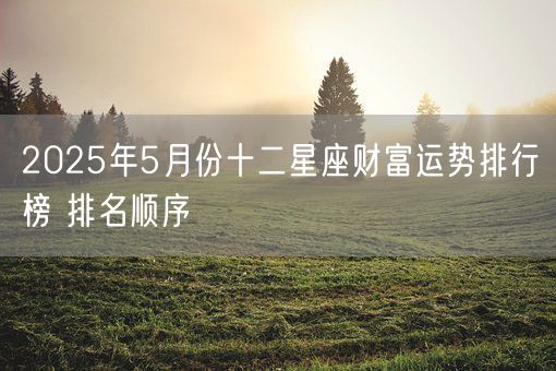 2025年5月份十二星座财富运势排行榜 排名顺序(图1)